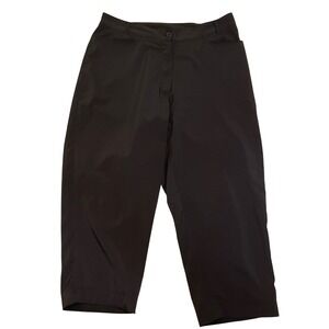 Line Up Cropped Pants Black Comfort‎ Stretch Casual Trousers Size 14